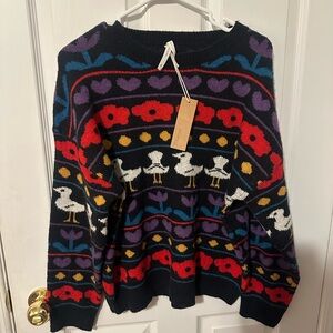 Floral Patterned Women's Sweater